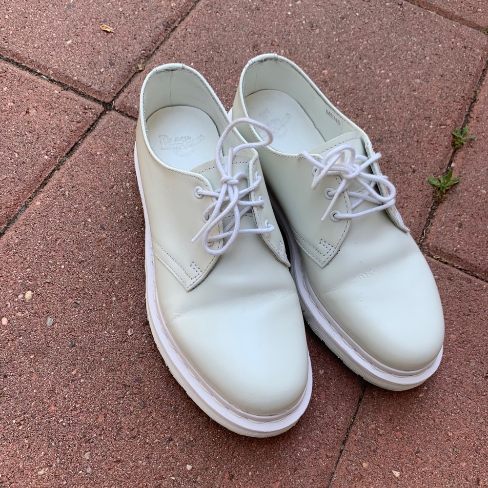 Dr. Martens 1461 Mono White Oxford Shoes‎ Women's W 7 M 6 Leather Lace Up